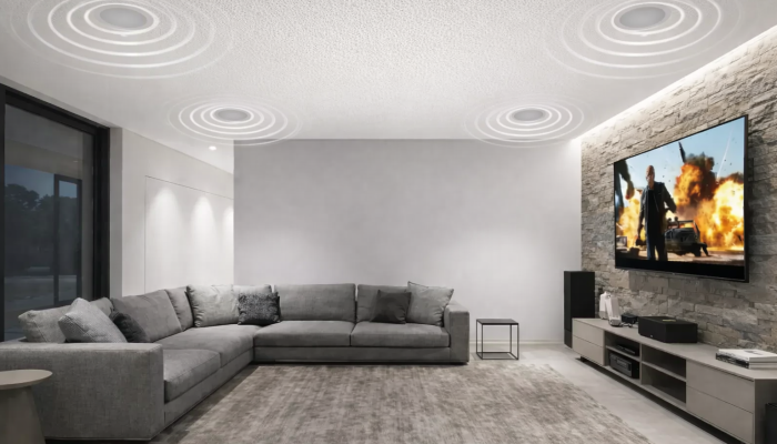 Sala moderna com som 3D